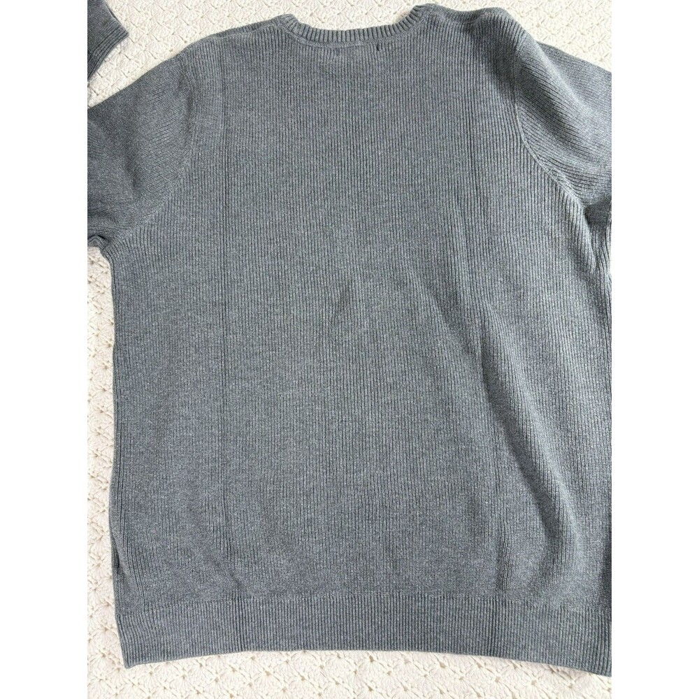 2 VTG Eddie Bauer Mens Knit Sweaters 2XL Tall Gray Pullover 100% Cotton Henley - Picture 13 of 13